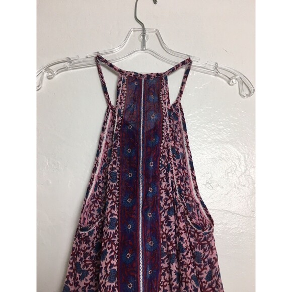 Poupette St. Barth Mini Dress Honey  Bohemian Pink Lotus Flower Print Size XS - Picture 8 of 12